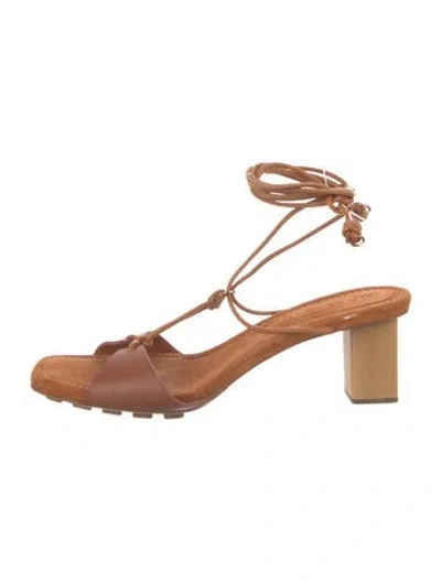 Pre-owned Ulla Johnson Leather Gladiator Sandals In Brown