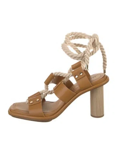 Pre-owned Ulla Johnson Leather Gladiator Sandals In Brown