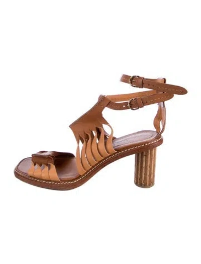 Pre-owned Ulla Johnson Leather Gladiator Sandals In Brown