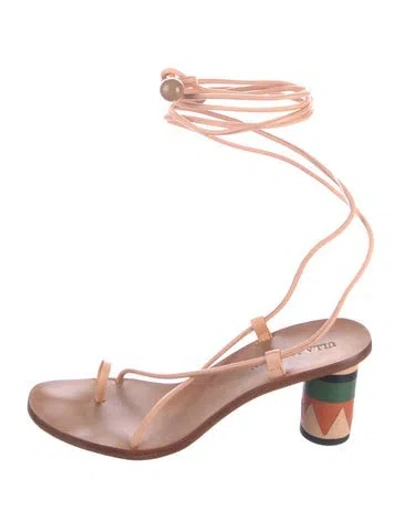 Pre-owned Ulla Johnson Leather Gladiator Sandals In Pink