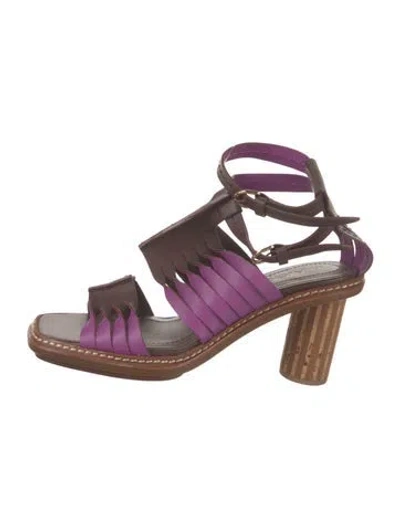 Pre-owned Ulla Johnson Leather Gladiator Sandals In Purple