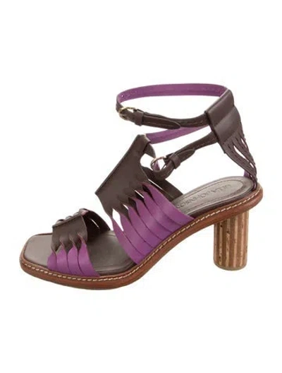 Pre-owned Ulla Johnson Leather Gladiator Sandals In Purple