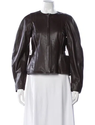 Pre-owned Ulla Johnson Leather Jacket In Brown
