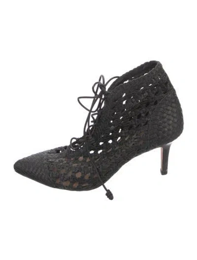 Pre-owned Ulla Johnson Leather Lace-up Boots In Black