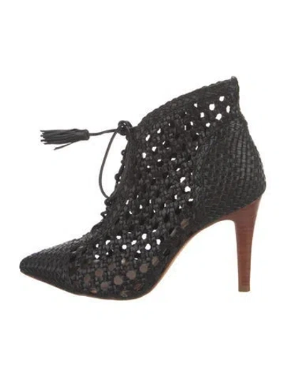 Pre-owned Ulla Johnson Leather Lace-up Boots In Black