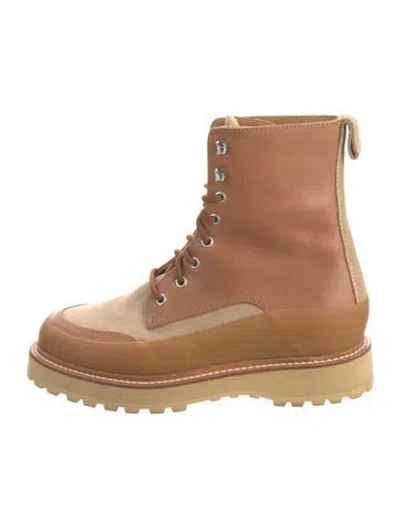 Pre-owned Ulla Johnson Leather Lace-up Boots In Brown/neutrals