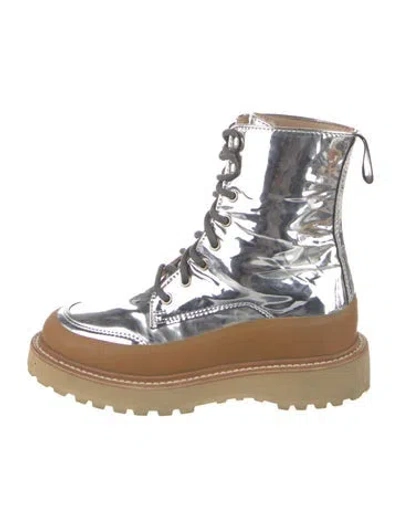 Pre-owned Ulla Johnson Leather Lace-up Boots In Multi