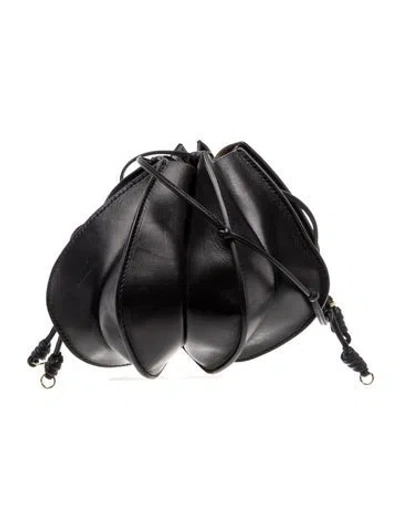 Pre-owned Ulla Johnson Leather Lotus Flower In Black