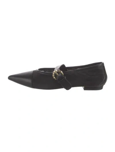 Pre-owned Ulla Johnson Leather Mary Jane Flats In Black