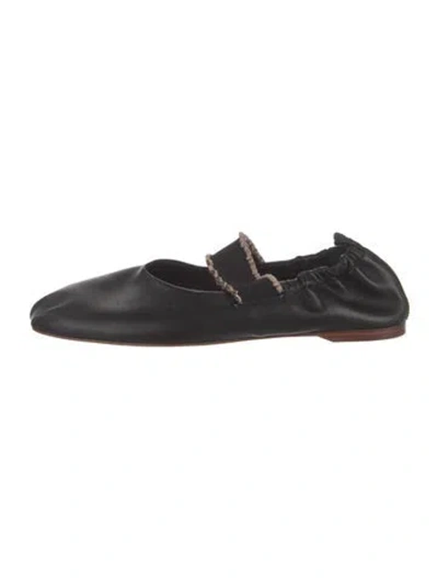 Pre-owned Ulla Johnson Leather Mary Jane Flats In Black