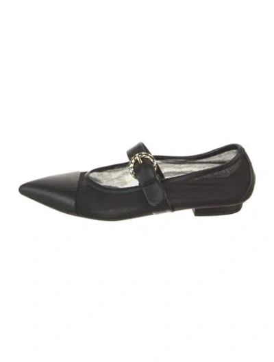 Pre-owned Ulla Johnson Leather Mary Jane Flats In Black