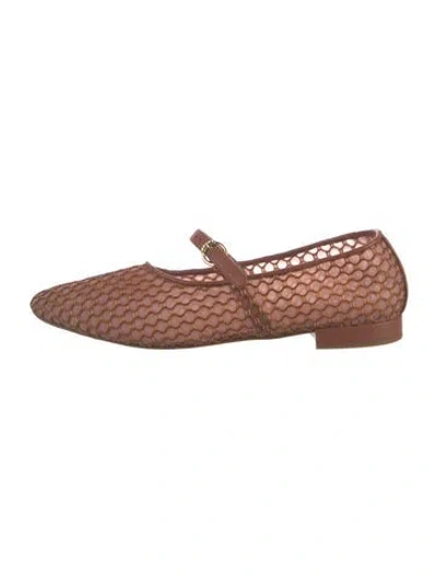 Pre-owned Ulla Johnson Leather Mary Jane Flats In Brown