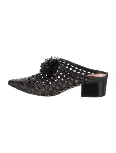 Pre-owned Ulla Johnson Leather Mules In Black