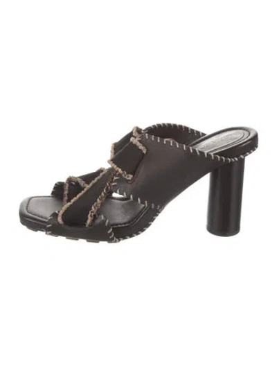 Pre-owned Ulla Johnson Leather Mules In Black
