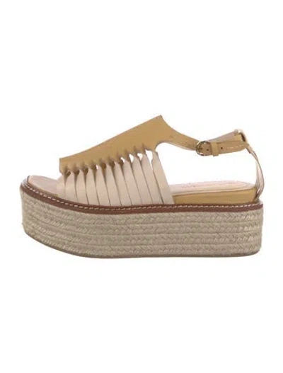 Pre-owned Ulla Johnson Leather Mules In Neutral
