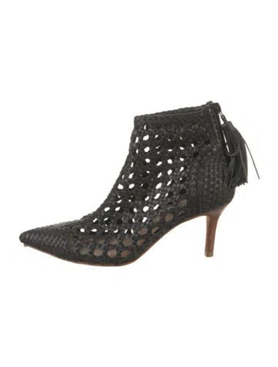 Pre-owned Ulla Johnson Leather Patterned Boots In Black