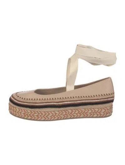 Pre-owned Ulla Johnson Leather Patterned Espadrilles In Neutral