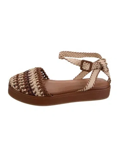 Pre-owned Ulla Johnson Leather Patterned Flats In Brown