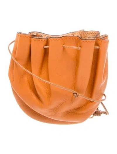 Pre-owned Ulla Johnson Leather Pouch In Orange