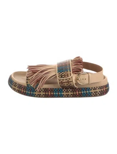 Pre-owned Ulla Johnson Leather Printed Espadrilles In Brown