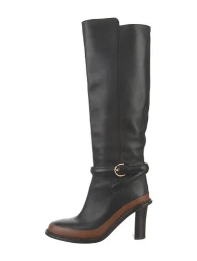 Pre-owned Ulla Johnson Leather Riding Boots In Black