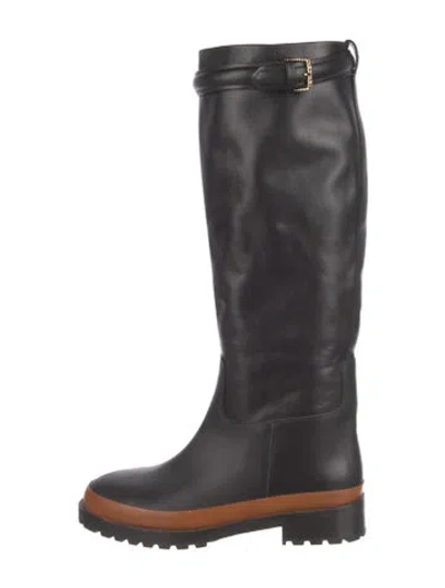 Pre-owned Ulla Johnson Leather Riding Boots In Black