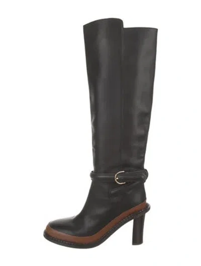 Pre-owned Ulla Johnson Leather Riding Boots In Black