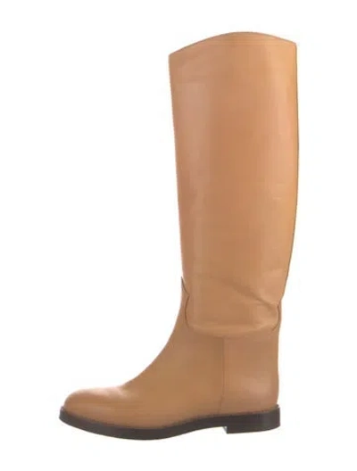 Pre-owned Ulla Johnson Leather Riding Boots In Neutral
