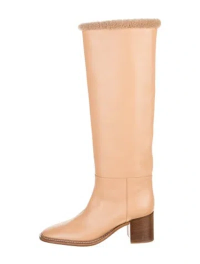 Pre-owned Ulla Johnson Leather Riding Boots In Neutral