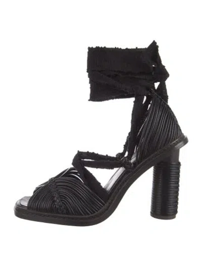 Pre-owned Ulla Johnson Leather Sandals In Black