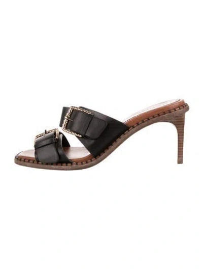 Pre-owned Ulla Johnson Leather Sandals In Black
