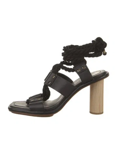 Pre-owned Ulla Johnson Leather Sandals In Black
