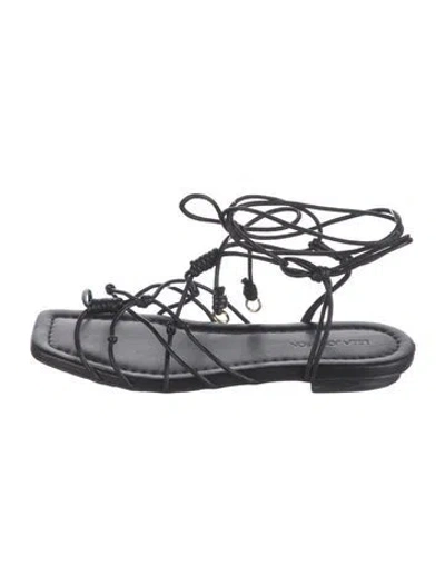 Pre-owned Ulla Johnson Leather Sandals In Black