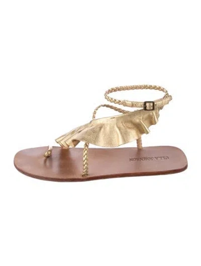 Pre-owned Ulla Johnson Leather Sandals In Gold