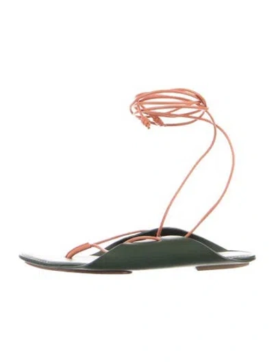 Pre-owned Ulla Johnson Leather Sandals In Green
