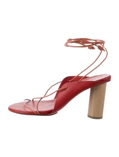 Pre-owned Ulla Johnson Leather Sandals In Red
