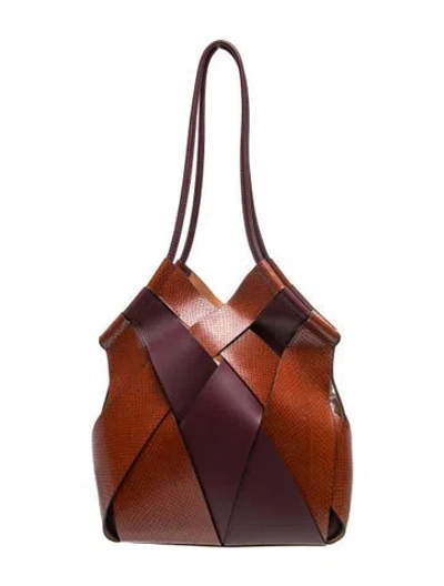 Pre-owned Ulla Johnson Leather Shoulder Bag In Burgundy