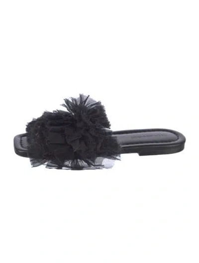 Pre-owned Ulla Johnson Leather Slides In Black