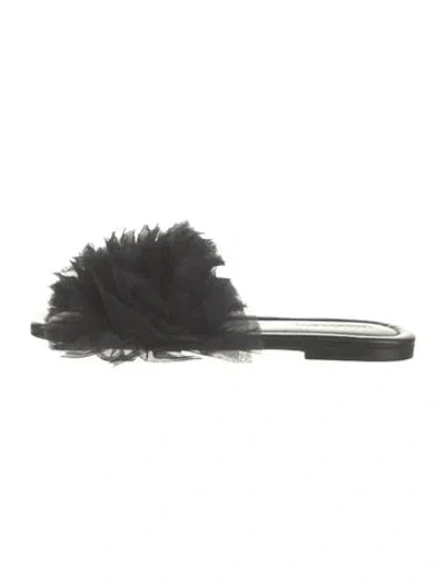 Pre-owned Ulla Johnson Leather Slides In Black