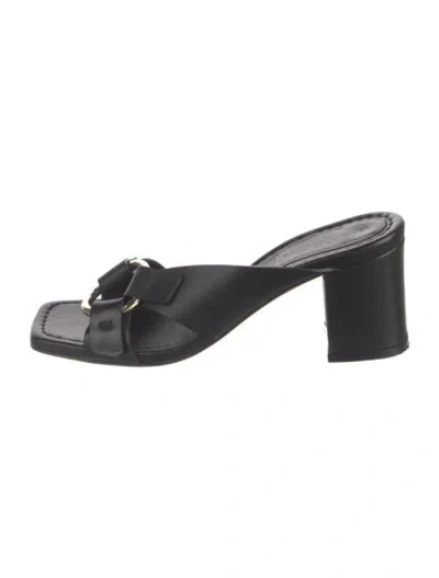 Pre-owned Ulla Johnson Leather Slides In Black
