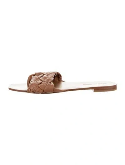 Pre-owned Ulla Johnson Leather Slides In Neutral