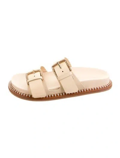Pre-owned Ulla Johnson Leather Slides In Neutral