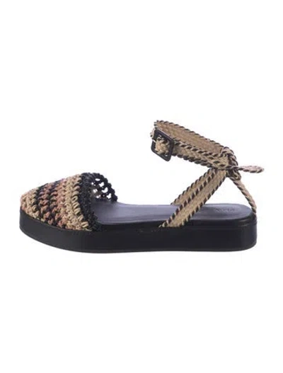 Pre-owned Ulla Johnson Leather Slingback Flats In Black