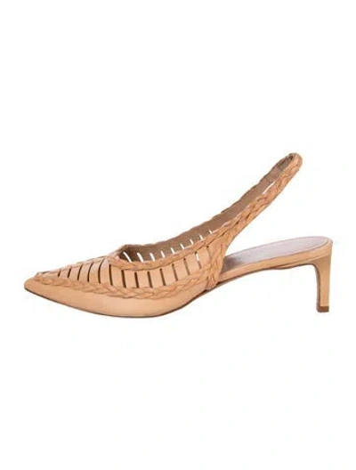 Pre-owned Ulla Johnson Leather Slingback Pumps In Neutrals