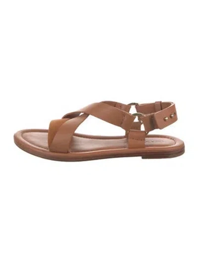 Pre-owned Ulla Johnson Leather Slingback Sandals In Brown