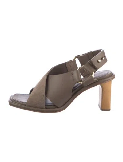 Pre-owned Ulla Johnson Leather Slingback Sandals In Neutral
