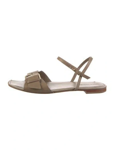 Pre-owned Ulla Johnson Leather Slingback Sandals In Neutral