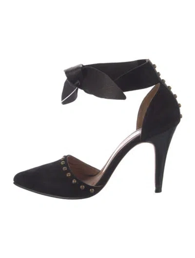 Pre-owned Ulla Johnson Leather Studded Accents Pumps In Black