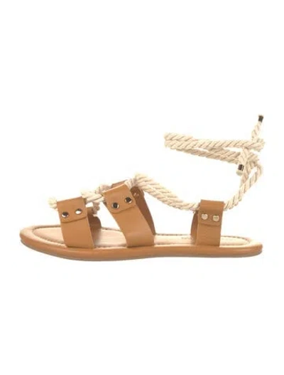 Pre-owned Ulla Johnson Leather Studded Accents Sandals In Brown