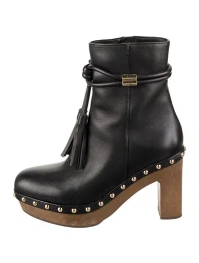 Pre-owned Ulla Johnson Leather Tassel Accents Boots In Black